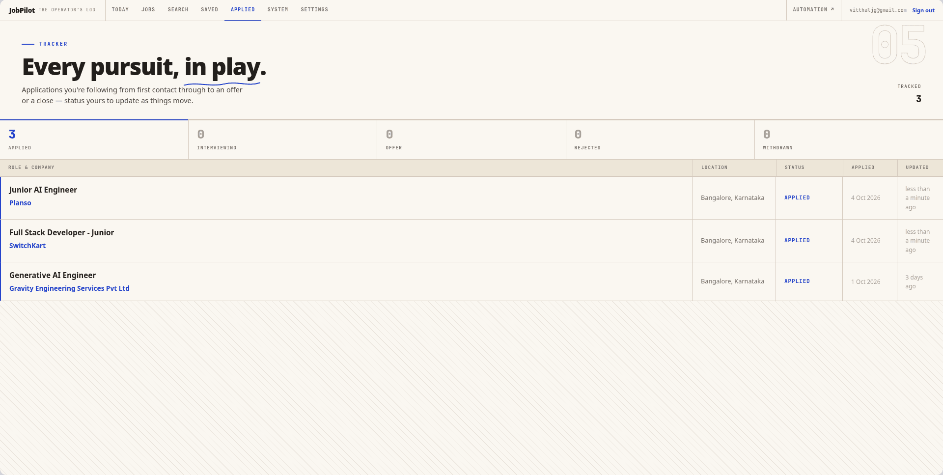 Application Pipeline Tracker